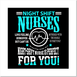 Nightshift Nurse Novelty tshirt for Night Shift Nurses Posters and Art